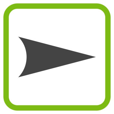 Ok ucu doğru vektör simgesi bir çerçeve içinde