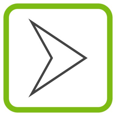 Ok ucu doğru vektör simgesi bir çerçeve içinde