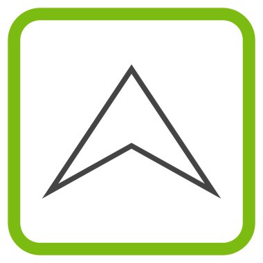 Vektör simgesi bir çerçeve içinde yukarı ok ucu