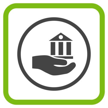 Banka hizmet vektör simgesi bir çerçeve içinde