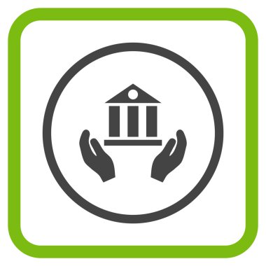 Banka hizmet vektör simgesi bir çerçeve içinde