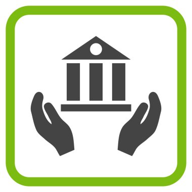 Banka hizmet vektör simgesi bir çerçeve içinde