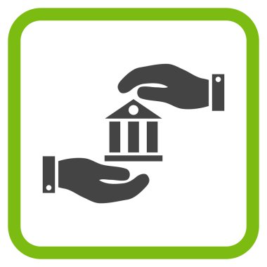 Banka hizmet vektör simgesi bir çerçeve içinde