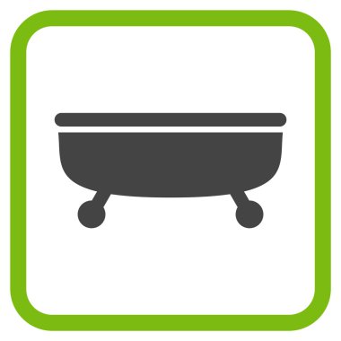 Küvet vektör simgesi bir çerçeve içinde