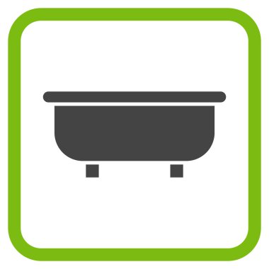 Küvet vektör simgesi bir çerçeve içinde