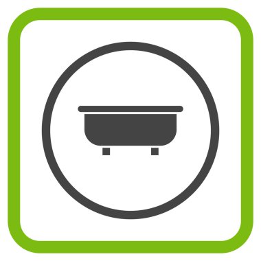 Küvet vektör simgesi bir çerçeve içinde