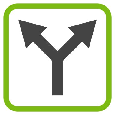 Vektör simgesi bir çerçeve içinde yukarı çatallanma ok