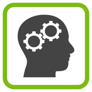 Beyin Gears vektör simgesi bir çerçeve içinde