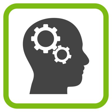 Beyin Gears vektör simgesi bir çerçeve içinde