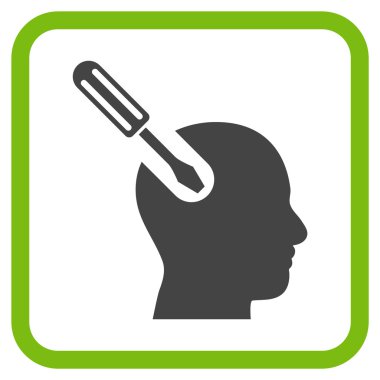 Beyin aracı vektör simgesi bir çerçeve içinde