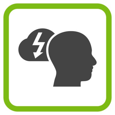 Beyin fırtınası vektör simgesi bir çerçeve içinde