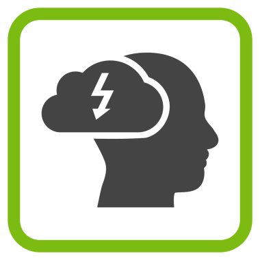 Beyin fırtınası vektör simgesi bir çerçeve içinde