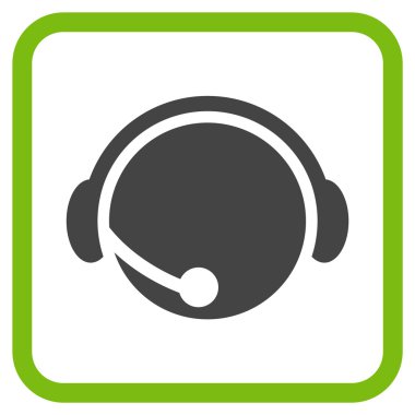 Çağrı Merkezi operatörü vektör simgesi bir çerçeve içinde