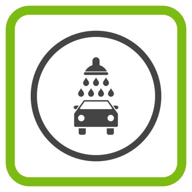 Araba duş vektör simgesi bir çerçeve içinde