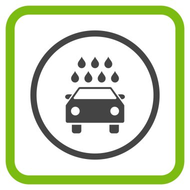 Araba duş vektör simgesi bir çerçeve içinde