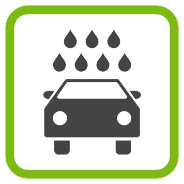 Araba duş vektör simgesi bir çerçeve içinde