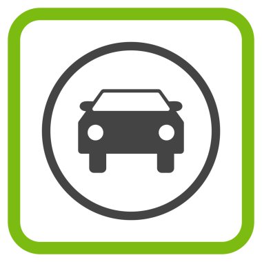 Araba vektör simgesi bir çerçeve içinde