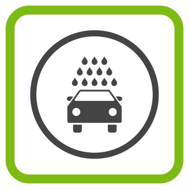 Oto yıkama vektör simgesi bir çerçeve içinde