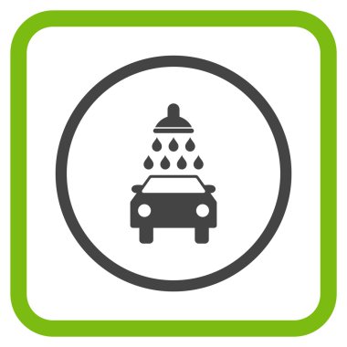 Oto yıkama vektör simgesi bir çerçeve içinde