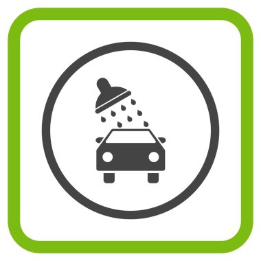 Oto yıkama vektör simgesi bir çerçeve içinde