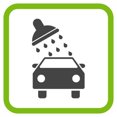 Oto yıkama vektör simgesi bir çerçeve içinde