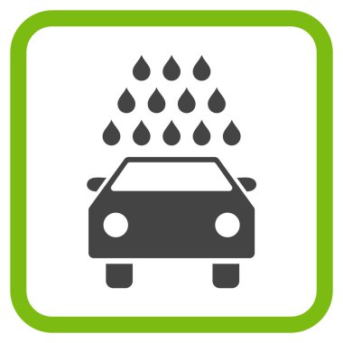 Oto yıkama vektör simgesi bir çerçeve içinde