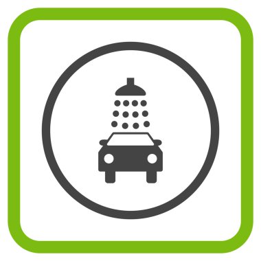 Oto yıkama vektör simgesi bir çerçeve içinde