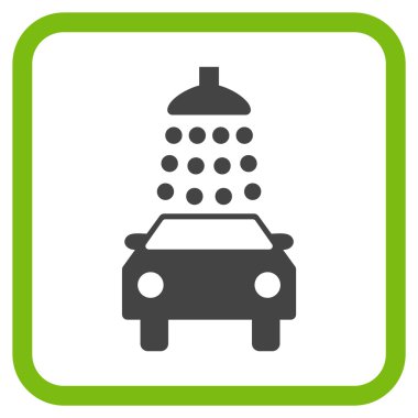 Oto yıkama vektör simgesi bir çerçeve içinde