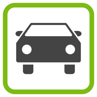 Araba vektör simgesi bir çerçeve içinde