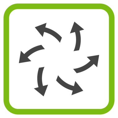 Santrifüj oklar bir çerçeve içinde simge vektör