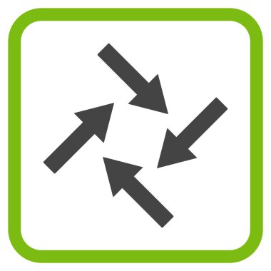 Merkezcil oklar bir çerçeve içinde simge vektör