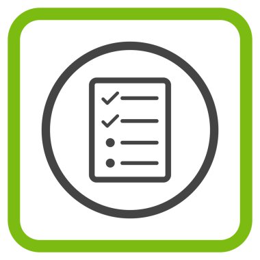 Denetim listesi sayfa vektör simgesi bir çerçeve içinde