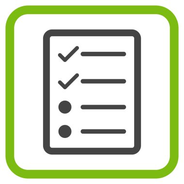 Denetim listesi sayfa vektör simgesi bir çerçeve içinde