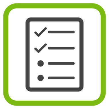 Denetim listesi sayfa vektör simgesi bir çerçeve içinde