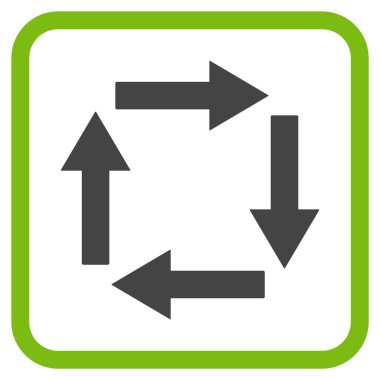 Dolaşım oklar bir çerçeve içinde simge vektör