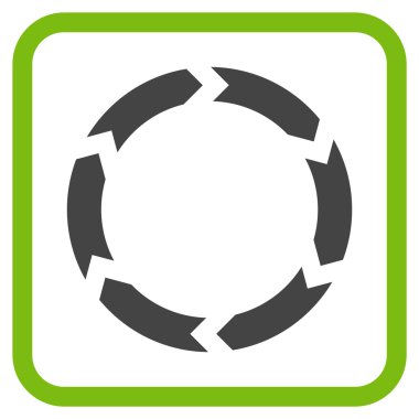 Dolaşım vektör simgesi bir çerçeve içinde