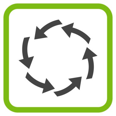 Dolaşım vektör simgesi bir çerçeve içinde