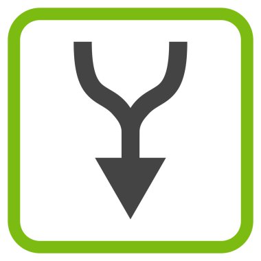 Vektör simgesi bir çerçeve içinde aşağı ok birleştirmek