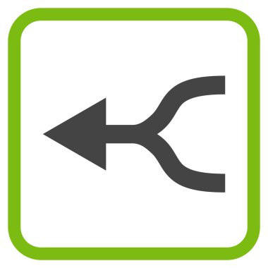 Ok sol vektör simgesi bir çerçeve içinde birleştirmek