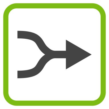 Ok sağ vektör simgesi bir çerçeve içinde birleştirmek