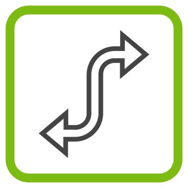 Eğri Exchange ok vektör simgesi bir çerçeve içinde