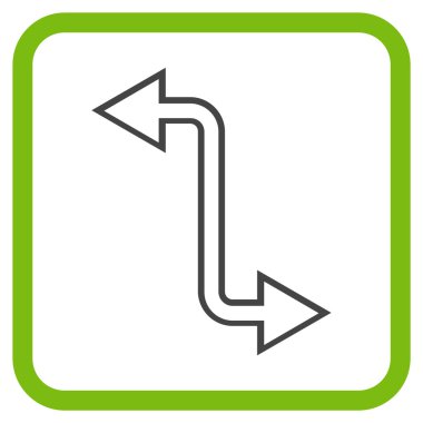 Eğri Exchange ok vektör simgesi bir çerçeve içinde