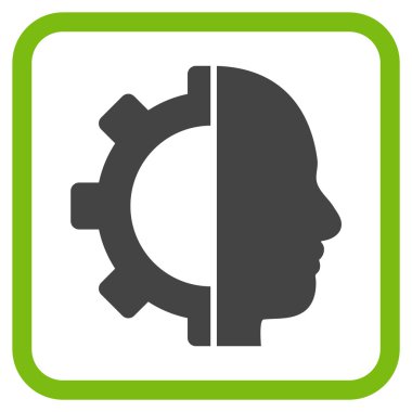 Cyborg dişli vektör simgesi bir çerçeve içinde