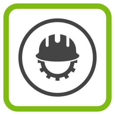 Geliştirme işçisi vektör simgesi bir çerçeve içinde