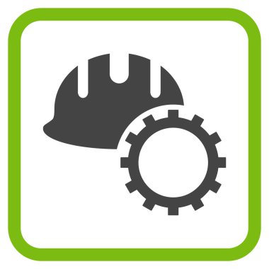 Geliştirme işçisi vektör simgesi bir çerçeve içinde