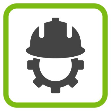 Geliştirme kask vektör simgesi bir çerçeve içinde