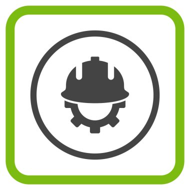 Geliştirme kask vektör simgesi bir çerçeve içinde