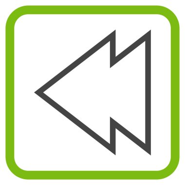 Yön sol vektör simgesi bir çerçeve içinde