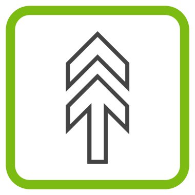 Yön yukarı vektör simgesi bir çerçeve içinde