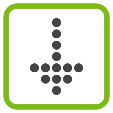 Vektör simgesi bir çerçeve içinde aşağı noktalı ok